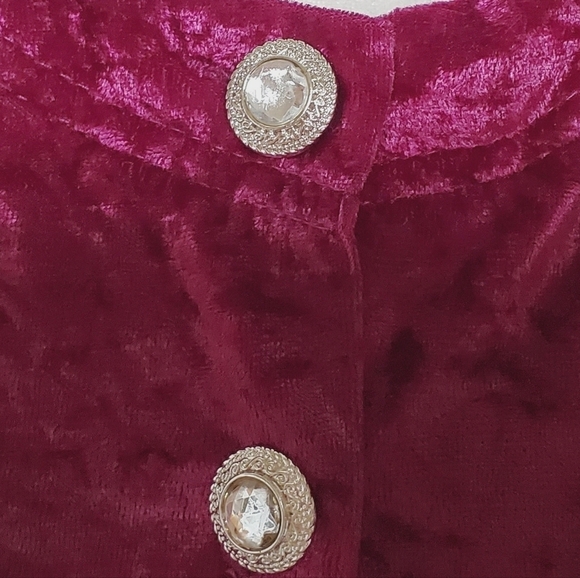 80s Vintage Cervelle Burgundy Crushed Velvet Regencycore Long Sleeve Midi Dress - Picture 6 of 13